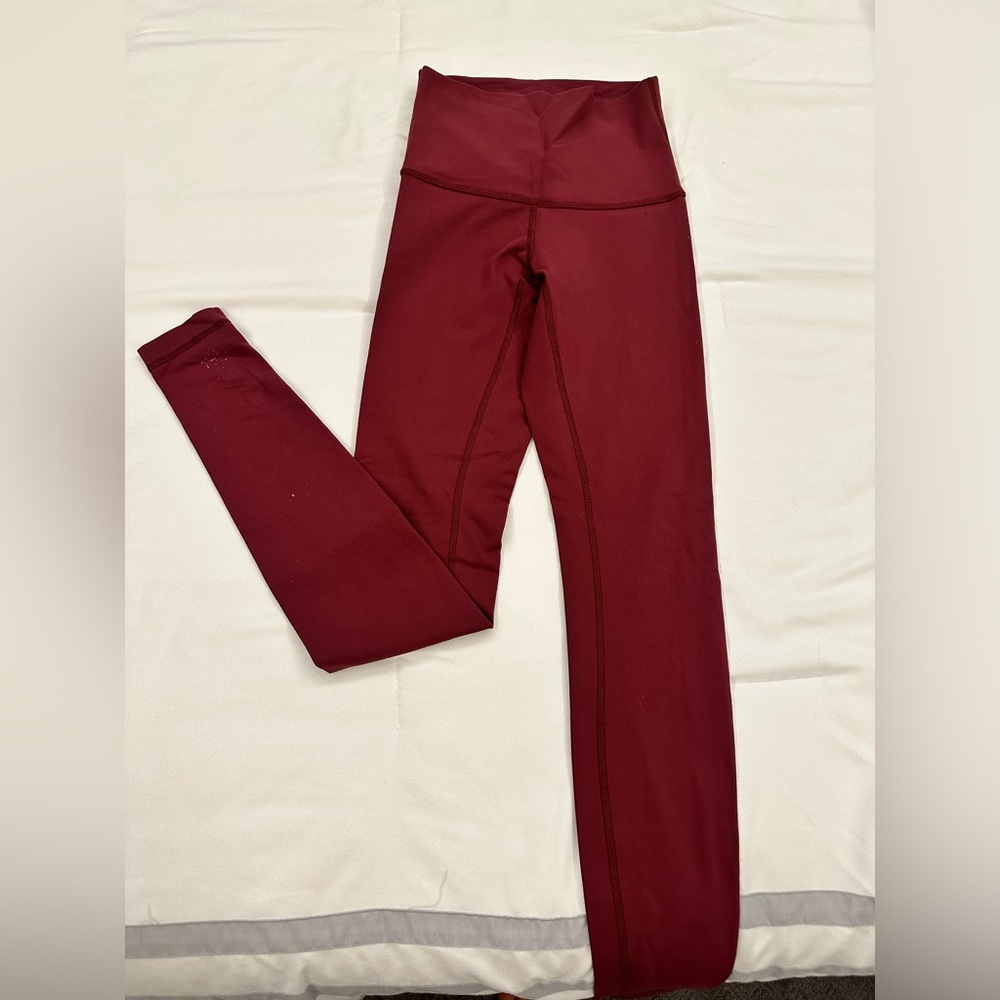 Maroon Lululemon Leggings - Wunder Under